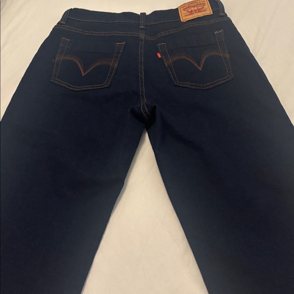 Levi's 512 Dark Indigo perfect slimming Capri SZ 10 high rise wide leg NWOT - Picture 15 of 15